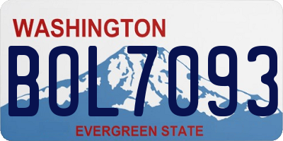 WA license plate BOL7093