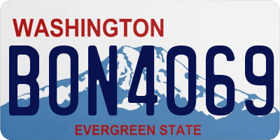 WA license plate BON4069