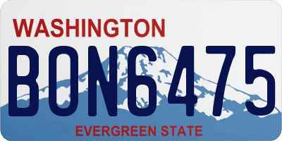 WA license plate BON6475