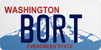 WA license plate BORT