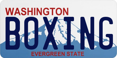 WA license plate BOXING