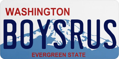 WA license plate BOYSRUS