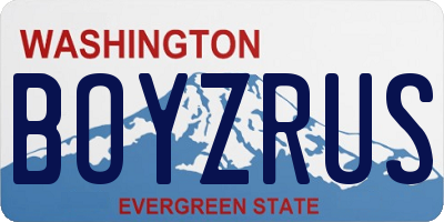 WA license plate BOYZRUS