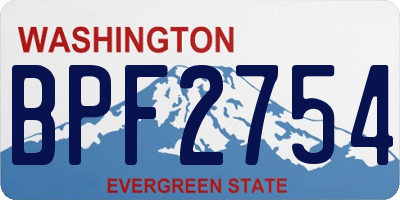 WA license plate BPF2754