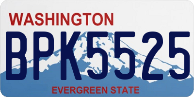 WA license plate BPK5525