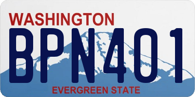 WA license plate BPN401