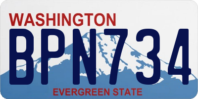 WA license plate BPN734