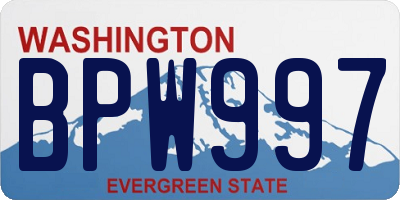 WA license plate BPW997