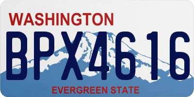 WA license plate BPX4616