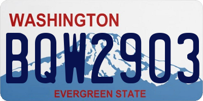 WA license plate BQW2903