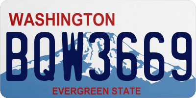 WA license plate BQW3669