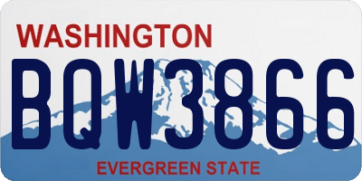 WA license plate BQW3866