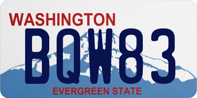 WA license plate BQW83