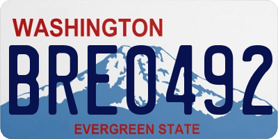 WA license plate BRE0492