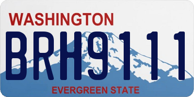 WA license plate BRH9111