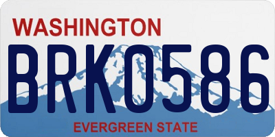 WA license plate BRK0586