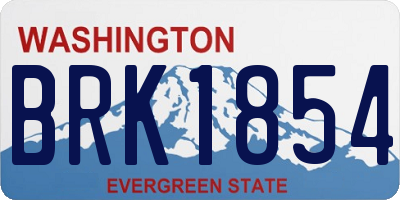 WA license plate BRK1854