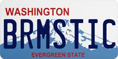 WA license plate BRMSTIC