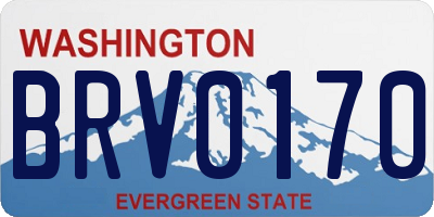 WA license plate BRV0170