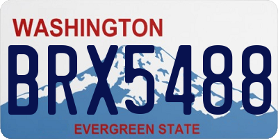 WA license plate BRX5488