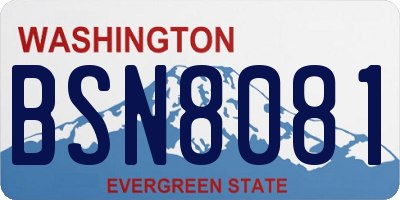 WA license plate BSN8081