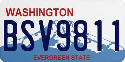 WA license plate BSV9811