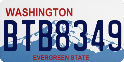 WA license plate BTB8349