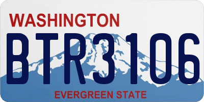 WA license plate BTR3106