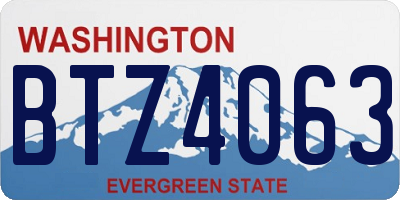 WA license plate BTZ4063