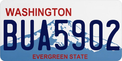 WA license plate BUA5902