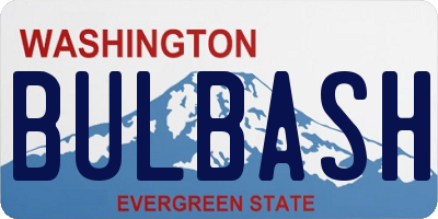 WA license plate BULBASH