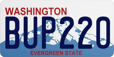 WA license plate BUP220