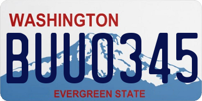 WA license plate BUUO345