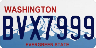 WA license plate BVX7999