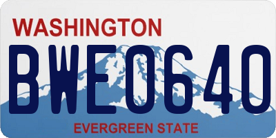 WA license plate BWE0640