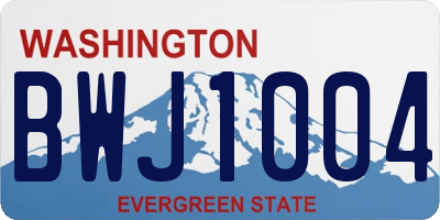 WA license plate BWJ1004