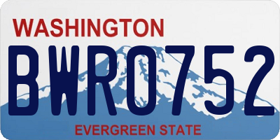 WA license plate BWR0752