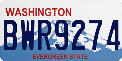 WA license plate BWR9274