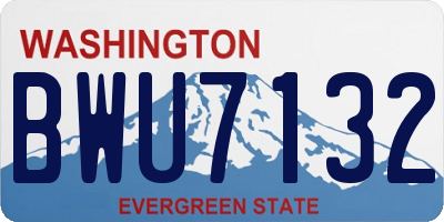 WA license plate BWU7132