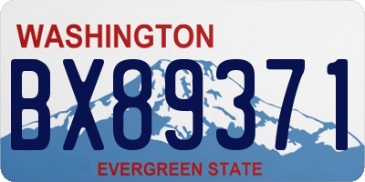 WA license plate BX89371