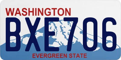 WA license plate BXE706