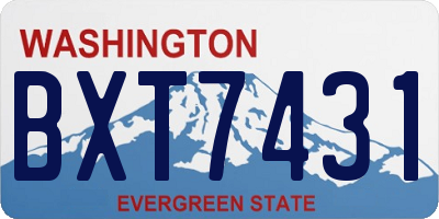 WA license plate BXT7431