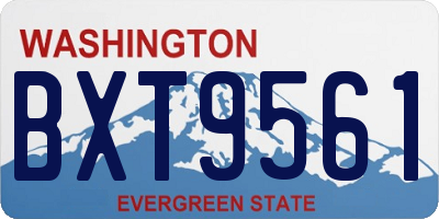 WA license plate BXT9561