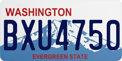 WA license plate BXU4750