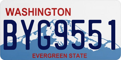 WA license plate BYG9551