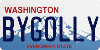 WA license plate BYGOLLY
