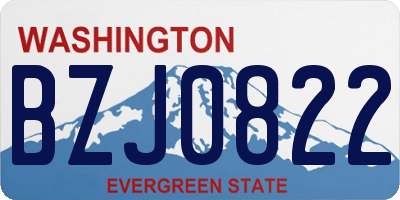 WA license plate BZJ0822