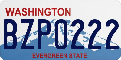 WA license plate BZPO222