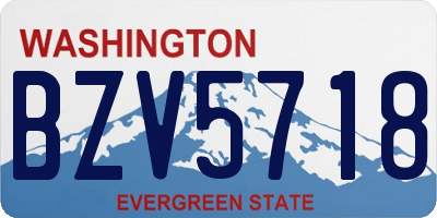 WA license plate BZV5718