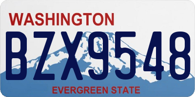 WA license plate BZX9548